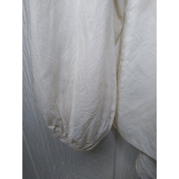 Wrangler Womens M Cream Long Sleeve Tunic Top Metal Detail Peasant Western - Picture 4 of 7